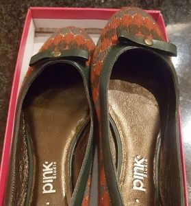 Pink Studio red orange ballet flats